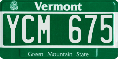 VT license plate YCM675