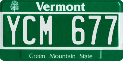 VT license plate YCM677