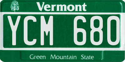VT license plate YCM680