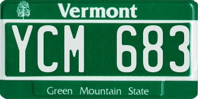 VT license plate YCM683