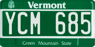 VT license plate YCM685