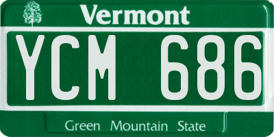 VT license plate YCM686