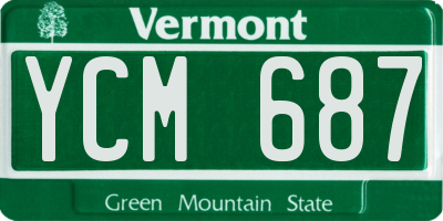 VT license plate YCM687