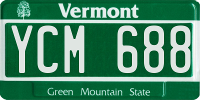 VT license plate YCM688