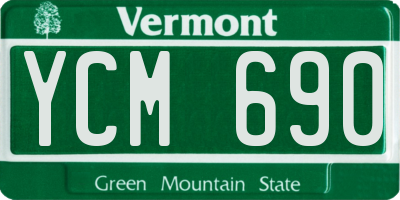 VT license plate YCM690