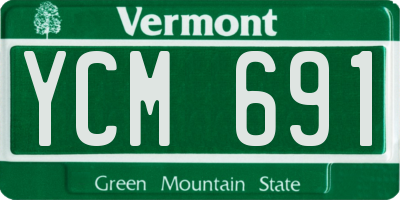 VT license plate YCM691