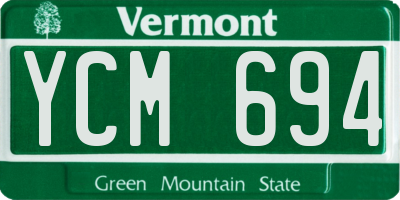 VT license plate YCM694