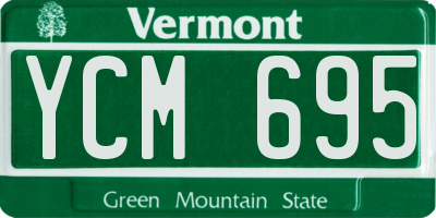 VT license plate YCM695