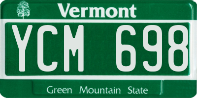 VT license plate YCM698