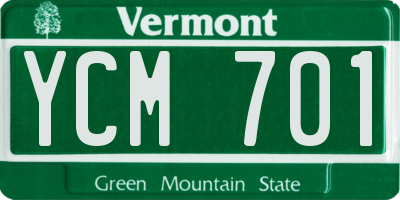 VT license plate YCM701