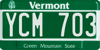 VT license plate YCM703