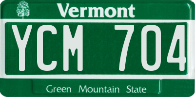 VT license plate YCM704