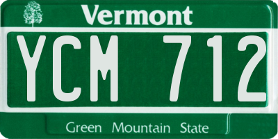 VT license plate YCM712