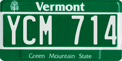 VT license plate YCM714