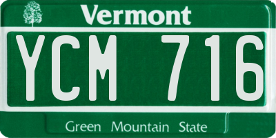 VT license plate YCM716