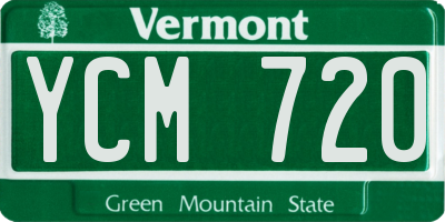 VT license plate YCM720