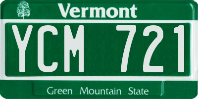 VT license plate YCM721