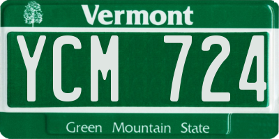VT license plate YCM724