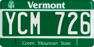 VT license plate YCM726