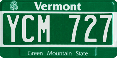 VT license plate YCM727