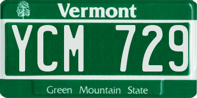 VT license plate YCM729