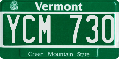 VT license plate YCM730