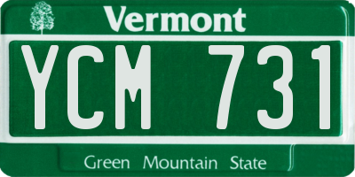 VT license plate YCM731