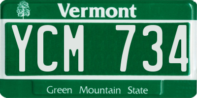 VT license plate YCM734