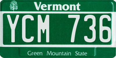 VT license plate YCM736