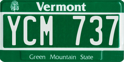 VT license plate YCM737