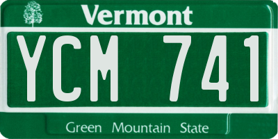 VT license plate YCM741