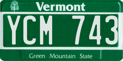 VT license plate YCM743