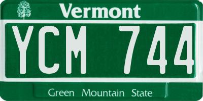 VT license plate YCM744
