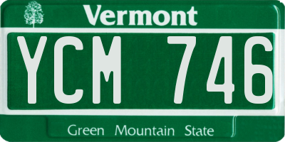VT license plate YCM746