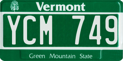 VT license plate YCM749