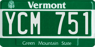 VT license plate YCM751