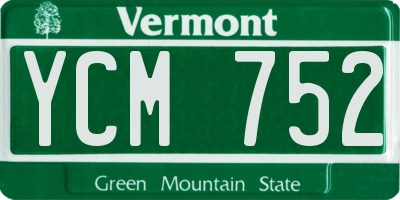 VT license plate YCM752