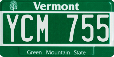 VT license plate YCM755