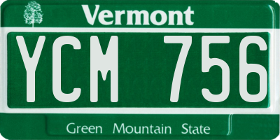 VT license plate YCM756