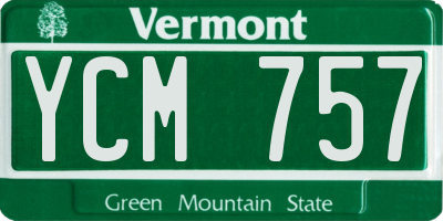 VT license plate YCM757