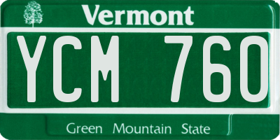 VT license plate YCM760