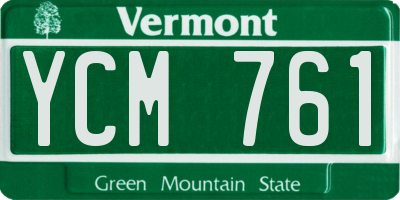 VT license plate YCM761