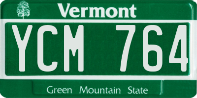 VT license plate YCM764