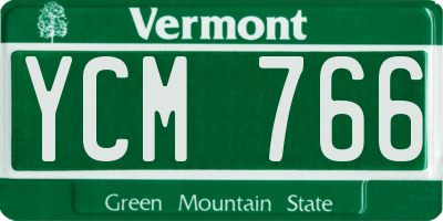 VT license plate YCM766