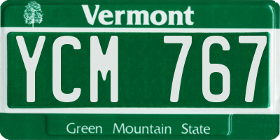 VT license plate YCM767