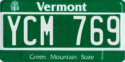 VT license plate YCM769