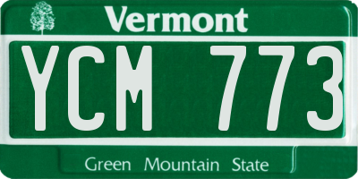 VT license plate YCM773