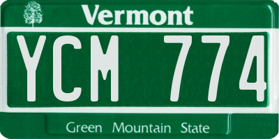 VT license plate YCM774