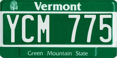 VT license plate YCM775