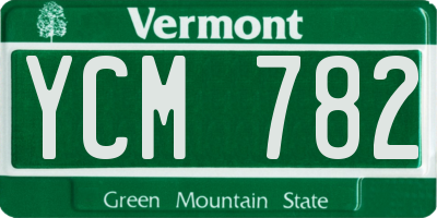 VT license plate YCM782